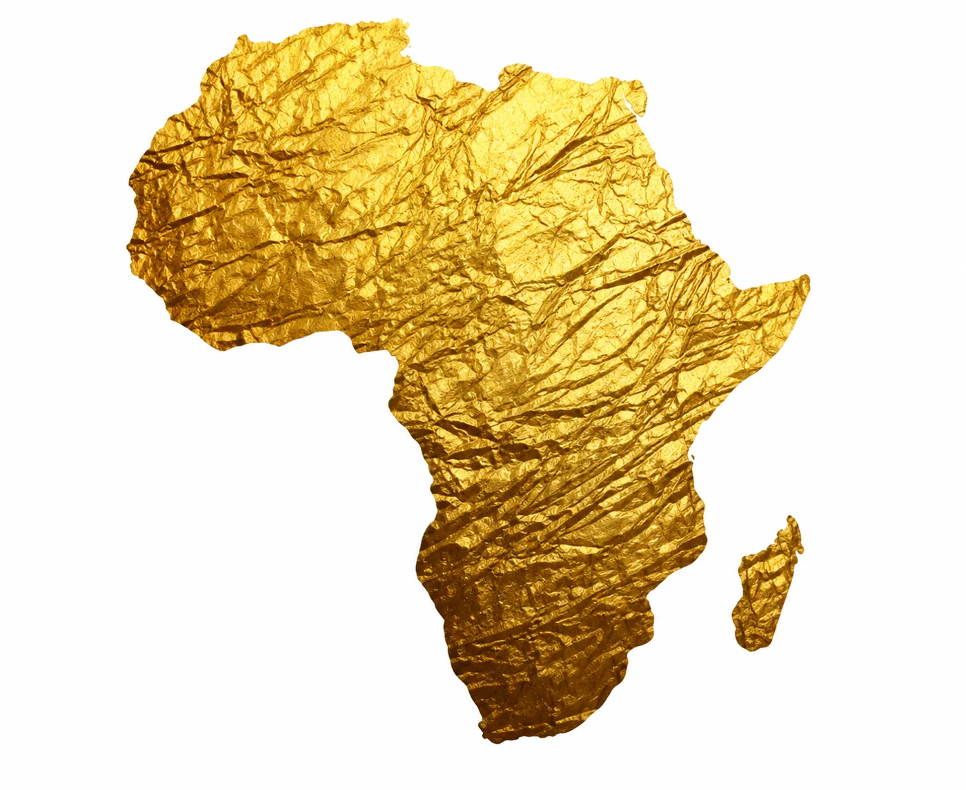 Carte de l'Afrique en feuille d'or